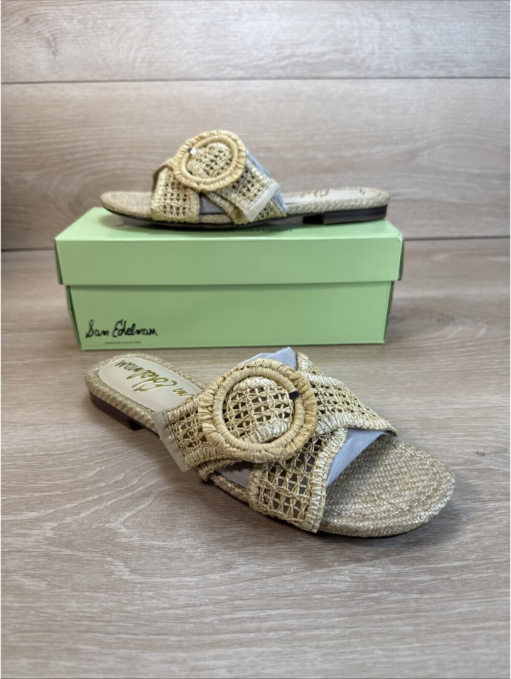 Sam Edelman Signature Collection Brynda Sandal natural beige size 9.5 M